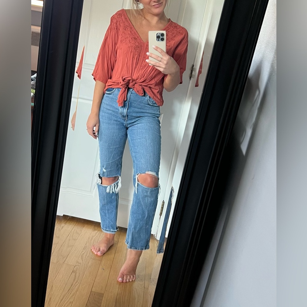 Coral colored summer shirt